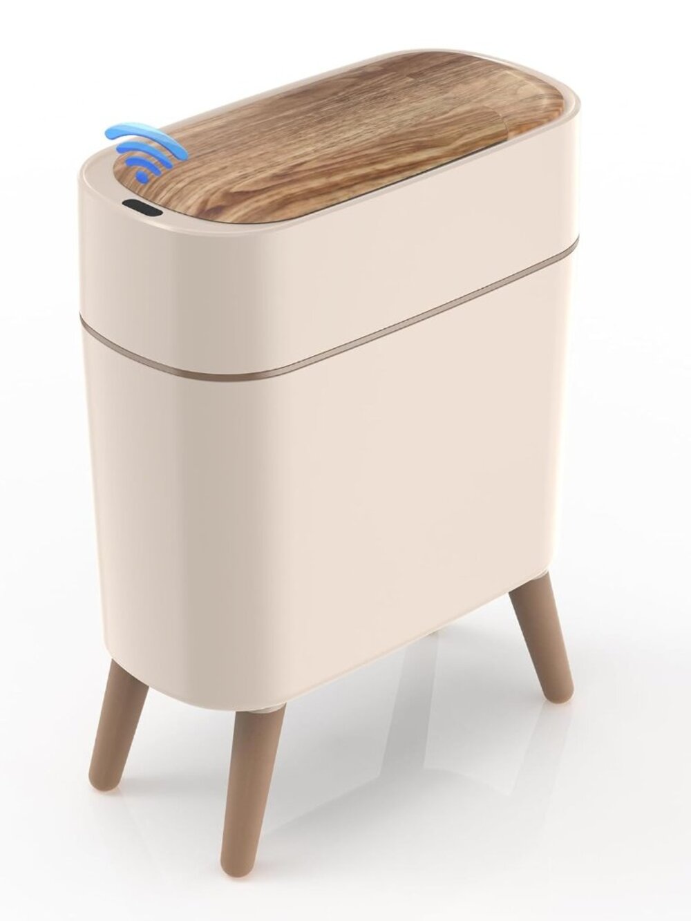 Automatic Trash Can 2.6 Gallon 10L Bathroom Trash Can with Lid LJT001 BEIGE